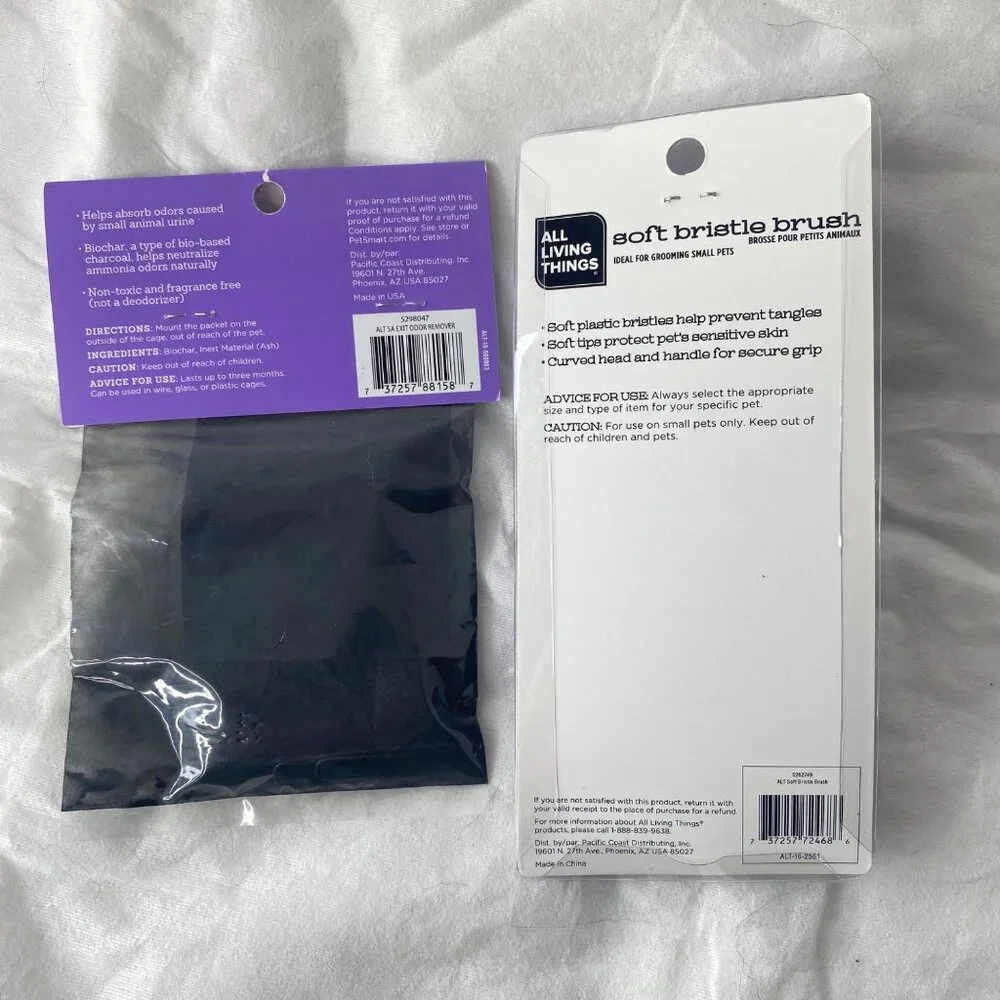 All Living Things Odor Eliminator and Brush for small animals NWT